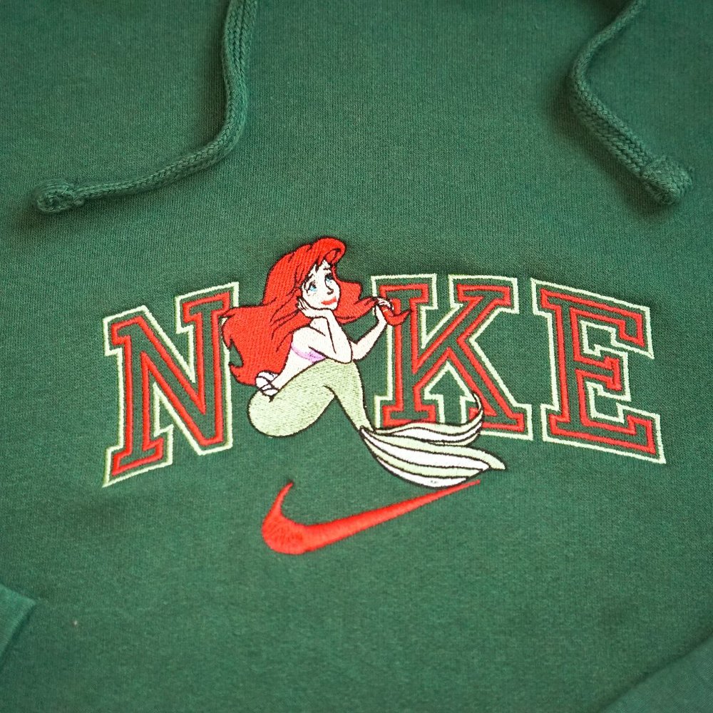 Ariel from Disney's Little Mermaid Custom Nike Embroidered Sweater Hoodie